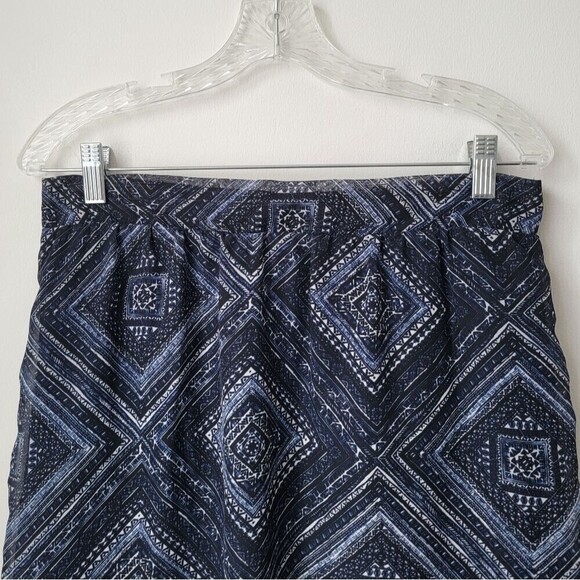 MAURICES Maxi Skirt Blue Ombre Diamond Print Chiffon Pull On Size Medium - Picture 3 of 10